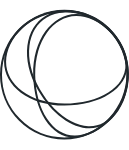 a graphic in the shape of a minimalist sphere