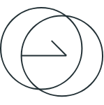 A graphic of two overlapping circles